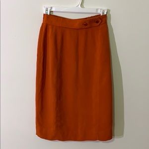 Vintage Orange Pencil Skirt